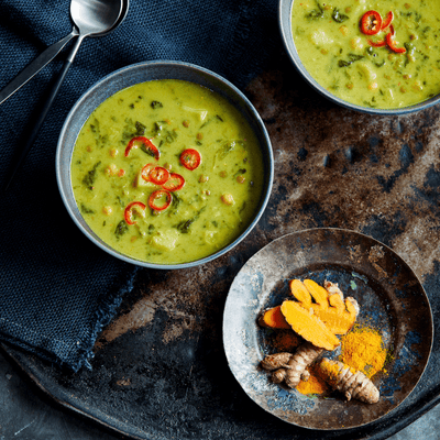 Bowls of Soulful Butternut and Lentil Soup
